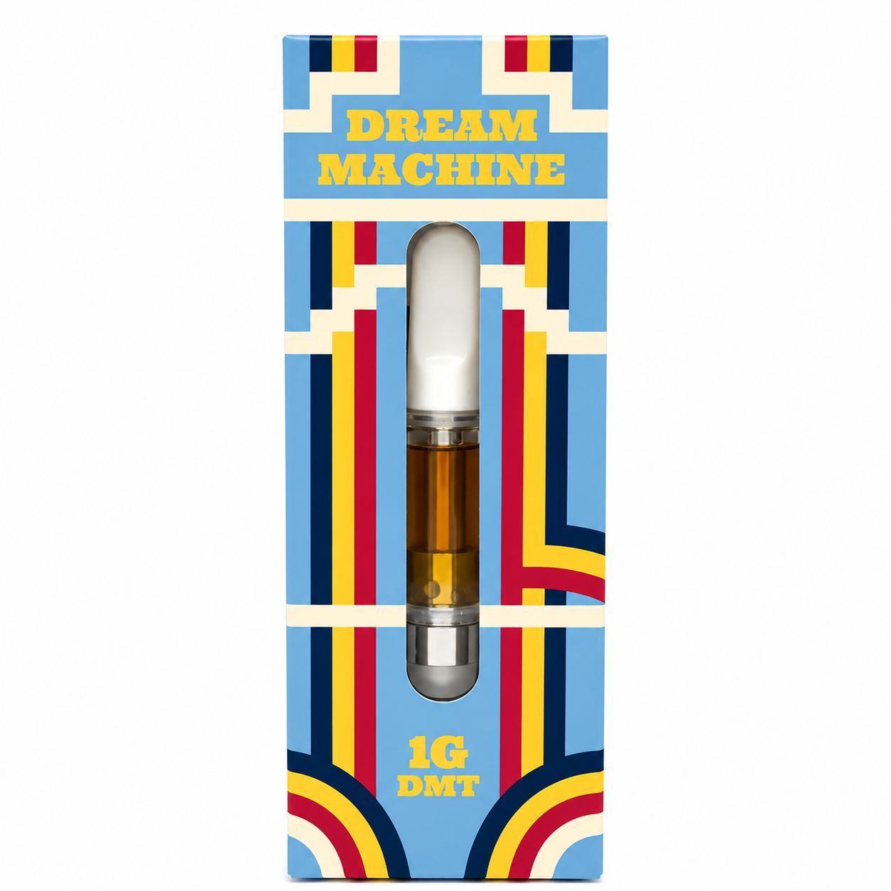 Dream Machine model one milliliter clear glass oil cell with a ceramic tip